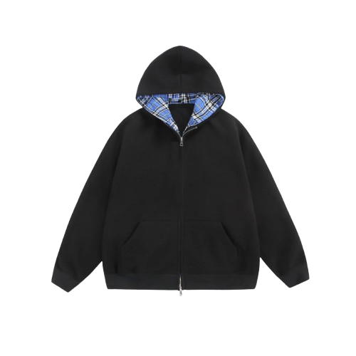CHEQUERED LINE - ZIP HOODIE