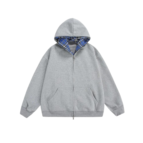 CHEQUERED LINE - ZIP HOODIE