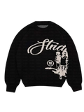 Structure Graphic Knitted Sweater