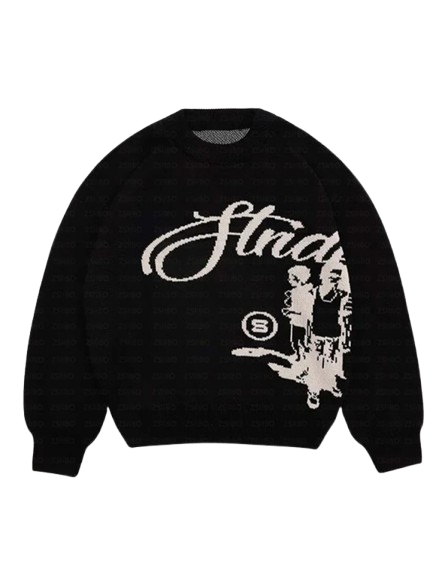 Structure Graphic Knitted Sweater