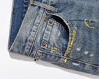 Washed Paint Splatter Flared Jeans