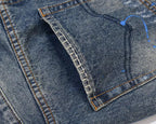 Washed Paint Splatter Flared Jeans