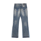 Washed Paint Splatter Flared Jeans