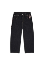 Sakura Embroidery Baggy Pants