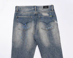 Washed Paint Splatter Flared Jeans