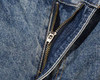Washed Paint Splatter Flared Jeans
