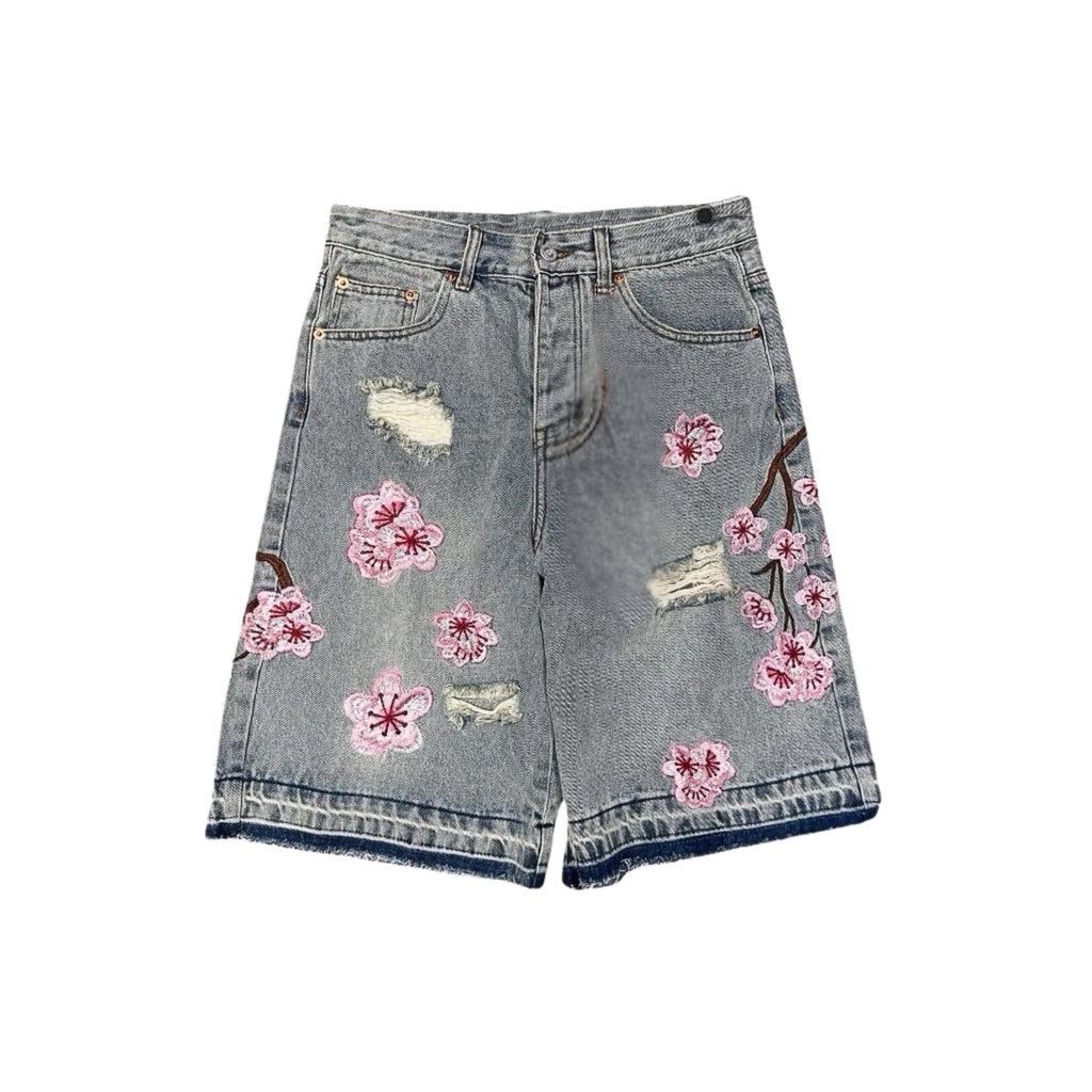 Flower Denim Shorts