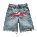 Crossed Chaos Denim Shorts